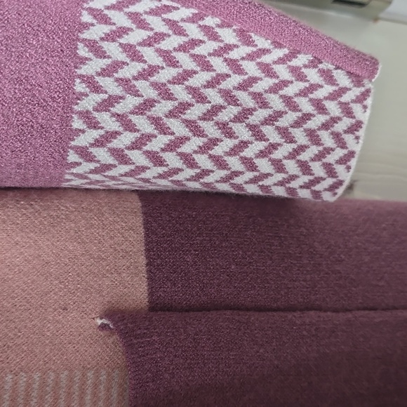 LIZ CLAIBORNE WOMEN'S MULTIPLE MAUVES AND WHITE LONG OPEN CARDIGAN SIZE LARGE - Picture 8 of 16